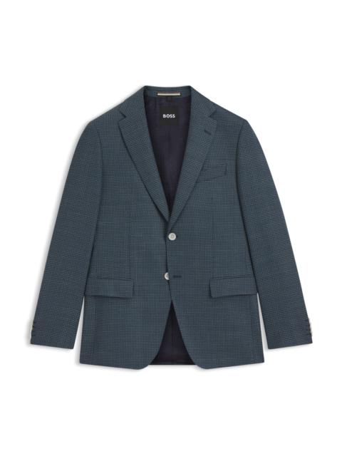 PATTERNED WOOL SUIT JACKET WITH CREASE RESISTANCE