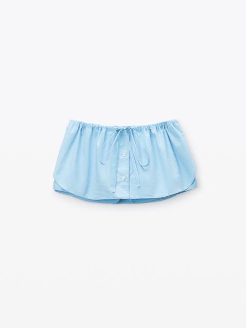 Drawstring Skort in Crystal Hotfix Poplin