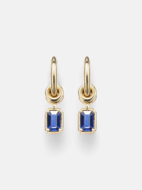 Zahra 18kt gold hoop earrings with sapphires