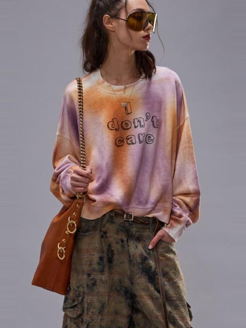 I DON'T CARE CROPPED CREWNECK