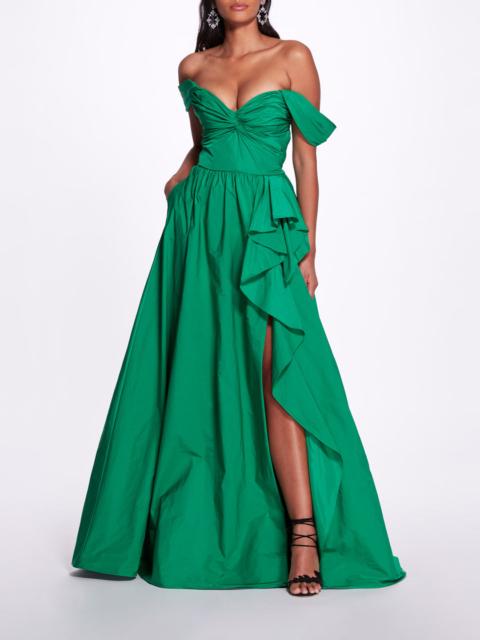OFF SHOULDER SIDE SLIT GOWN