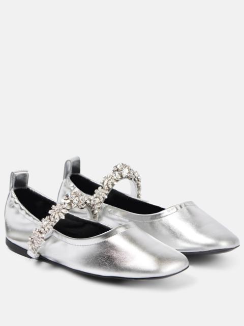 Elsa metallic faux leather ballet flats