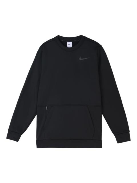 Nike Therma Training Sport Round Collar Velvet Jacket Long Sleeve Men's Black CU7272-010