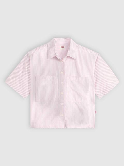 HARLIE SHORT-SLEEVE CROPPED SHIRT