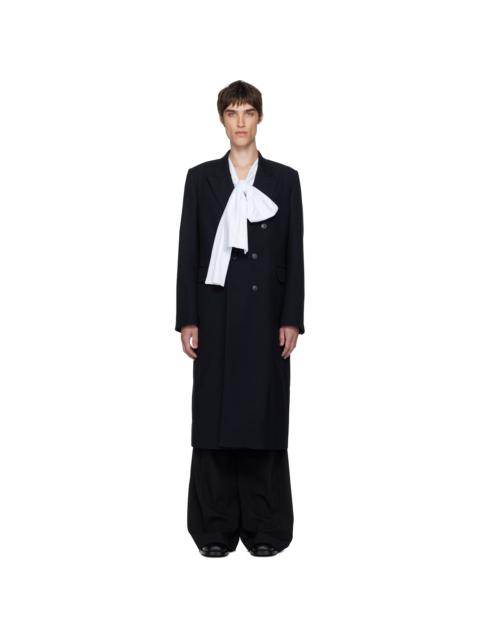 Black Wool Twill Coat