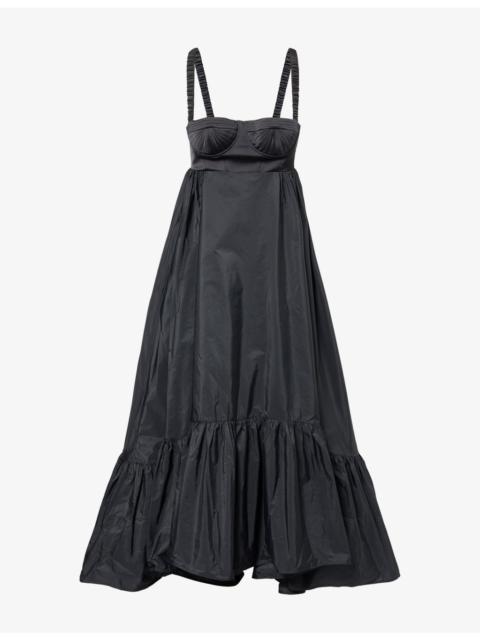 Snowdrop Ruffle-Hem Cotton-Blend Maxi Dress