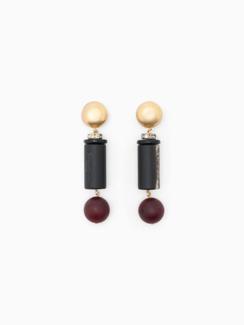 EARRINGS IN BRASS WITH METHACRYLATE AND GLASS