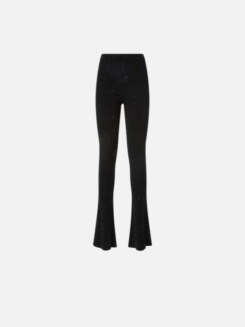 LONG FLARED KNIT TROUSERS