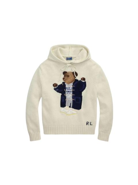 Polo Ralph Lauren Bear Long Sleeve Hood Pullover Parchment Cream