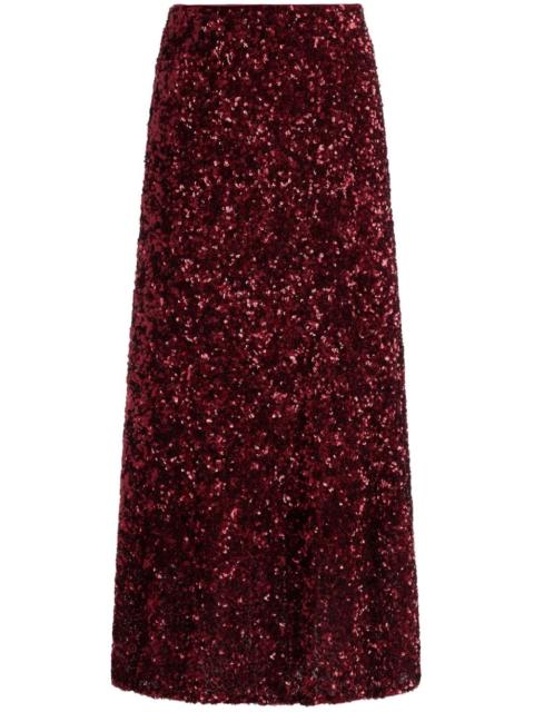 sequin-embellished flared skirt