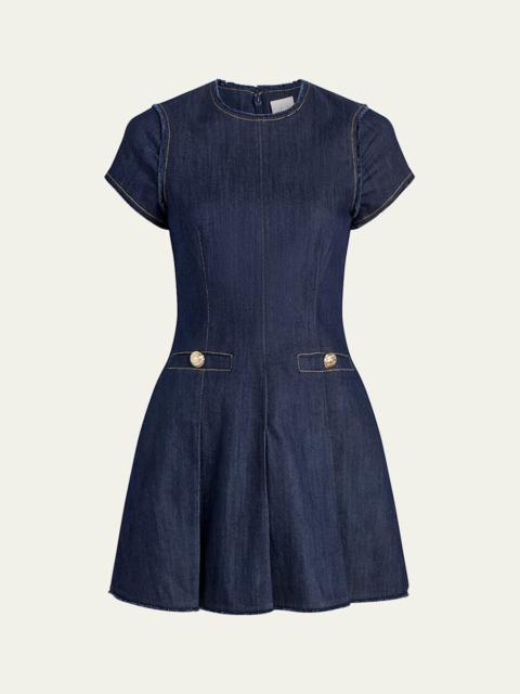 Nova Short-Sleeve Denim Mini Dress