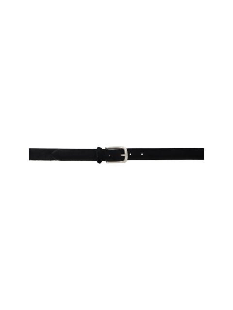 Black Skinny Calf-Hair Belt