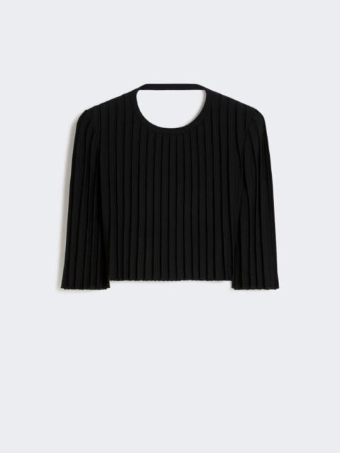 Stretch viscose crop top - black