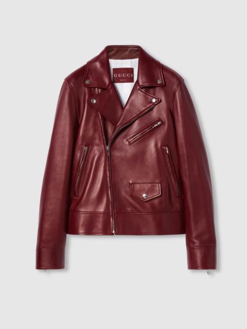 Leather biker jacket