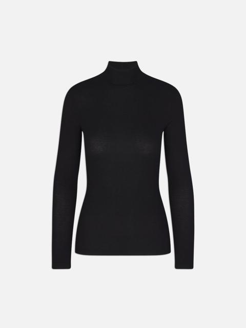 Rib Turtleneck in Black