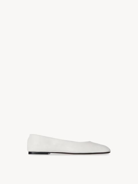 Square Ballet Flat in Leather