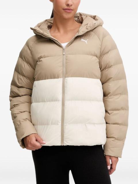 hooded color-block jacket