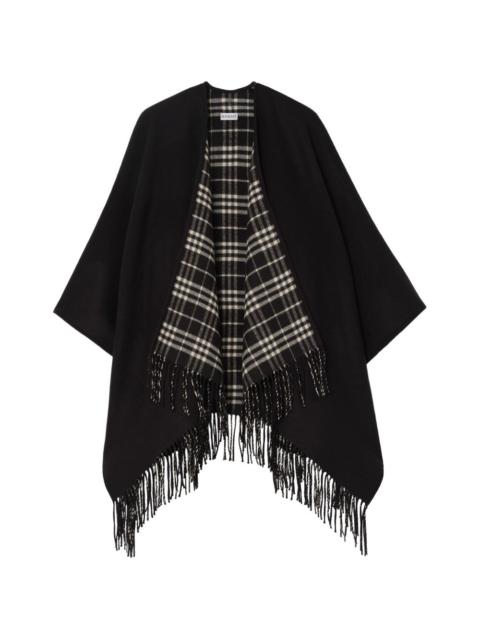 reversible Check wool cape
