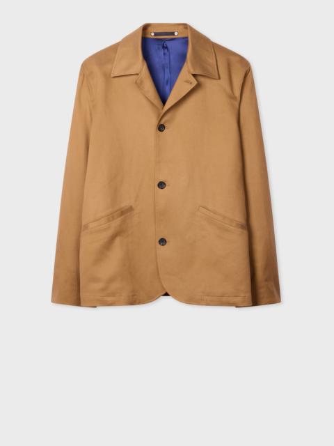 Tan Lyocell-Cotton Twill Work Jacket