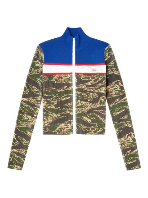 tiger-print ribbed sweater