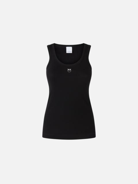 RIBBED VEST TOP WITH BIRDS LOGO