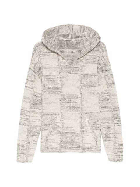 Patchwork Cotton and Linen-Blend Hoodie