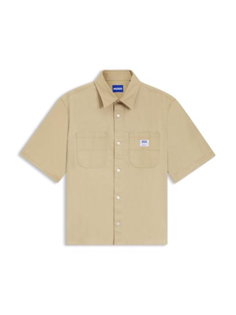 OVERSIZE-FIT SHIRT IN SLUB COTTON WITH PATCH POCKETS