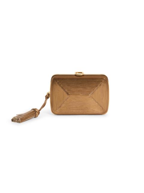 Gold leather crossbody bag