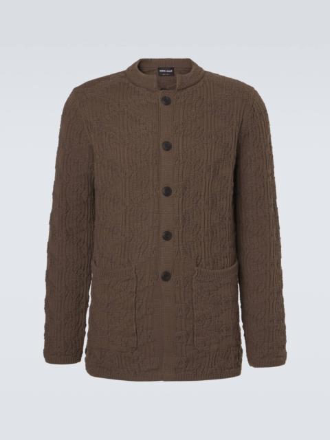 Ribbed-knit cotton-blend cardigan