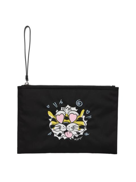 Black Kenzo Paris 'KENZO Wild Tiger' Large Pouch