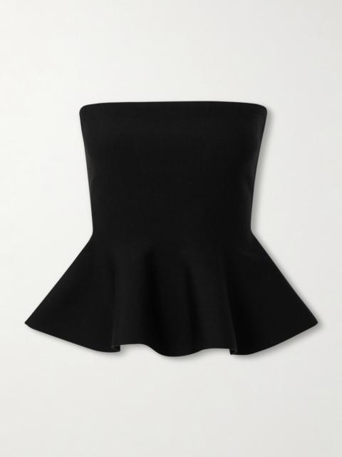Eric Strapless Wool-blend Peplum Top