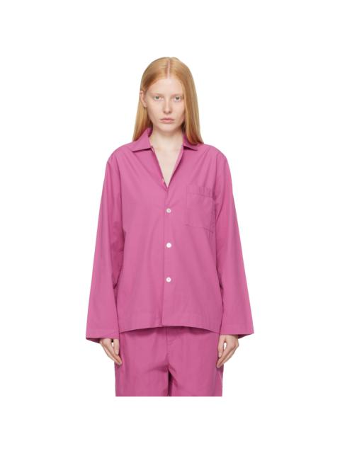 Purple Poplin Long-Sleeved Pyjama Shirt