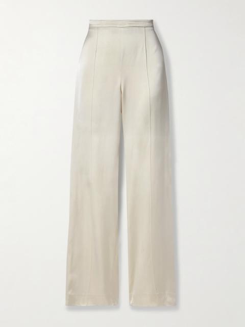 + Net Sustain Pintucked Satin Straight-leg Pants