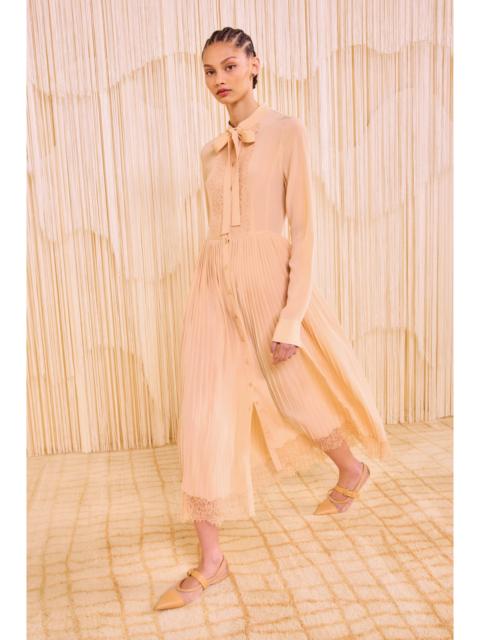 Aviana Long Sleeve Pleated Shirt Dress