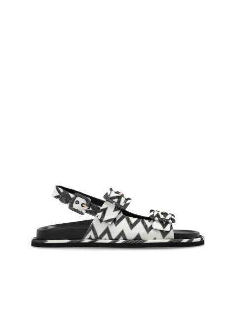 zigzag-knit buckled sandals