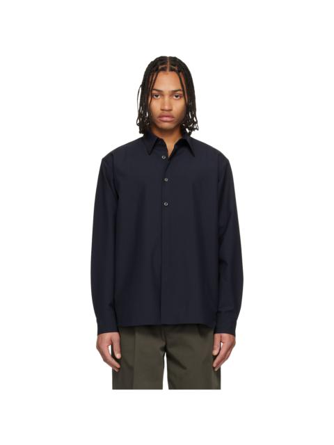 Navy Classic Wool-Blend Shirt