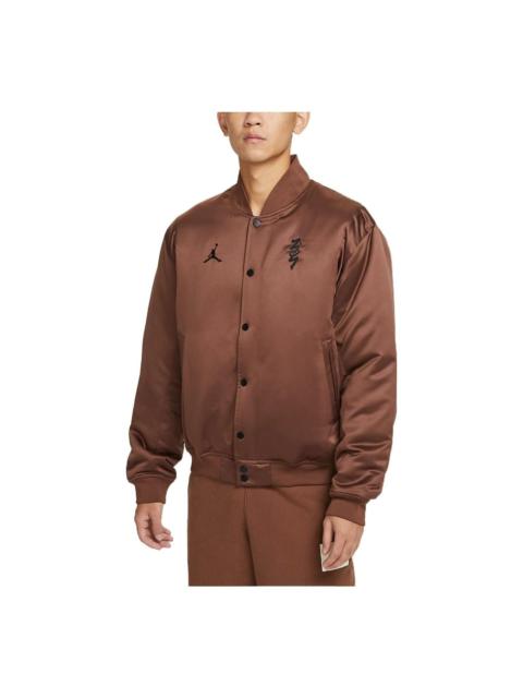 Air Jordan Single Breasted Sports Jacket Men's Brown DV5634-244