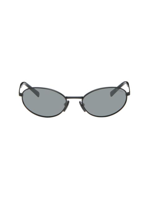 Black Metal Oval Sunglasses