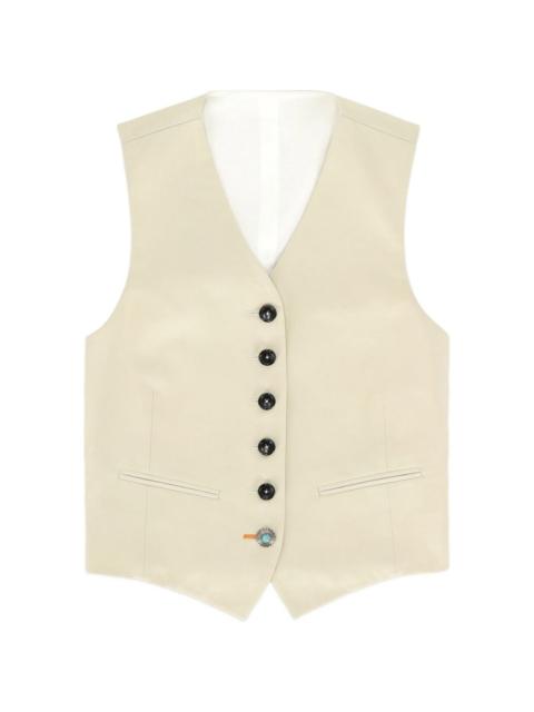 Demi button satin waistcoat