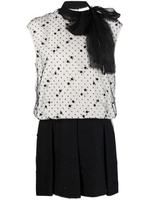 pussy-bow polka dot dress