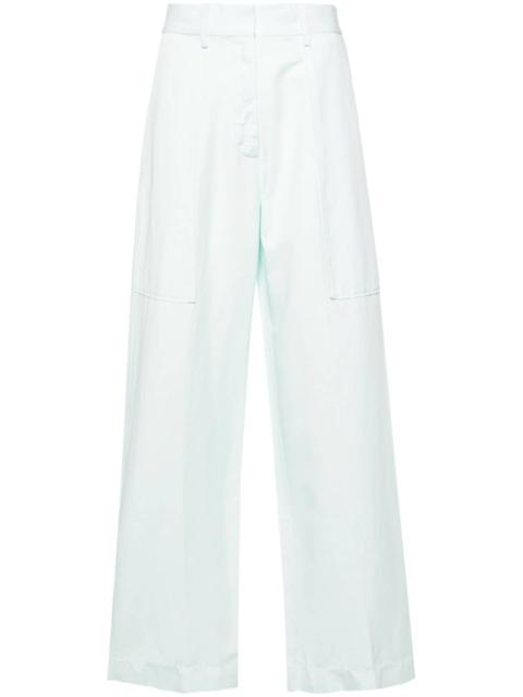 high-waisted straight trousers