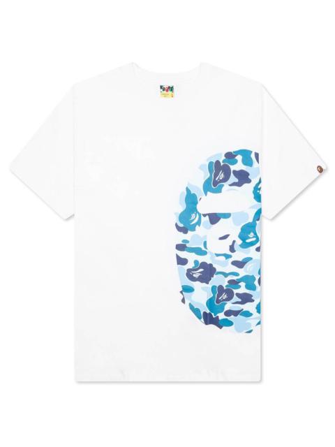 ABC CAMO SIDE BIG APE HEAD TEE - WHITE/BLUE