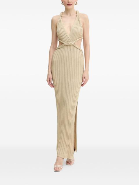 braided cutout maxi dress