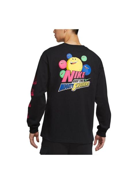 Nike Sportswear Athleisure Casual Sports Alphabet Printing Long Sleeves Black DM7916-010