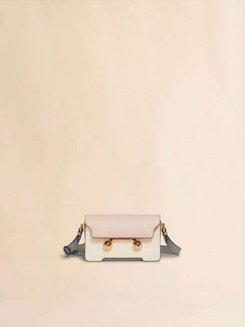 LIGHT PINK, WHITE AND GREY LEATHER TRUNKAROO MINI SHOULDER BAG