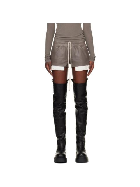 Gray Temple Fog Leather Shorts