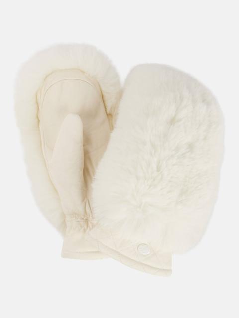Hill faux fur-trimmed leather ski mittens