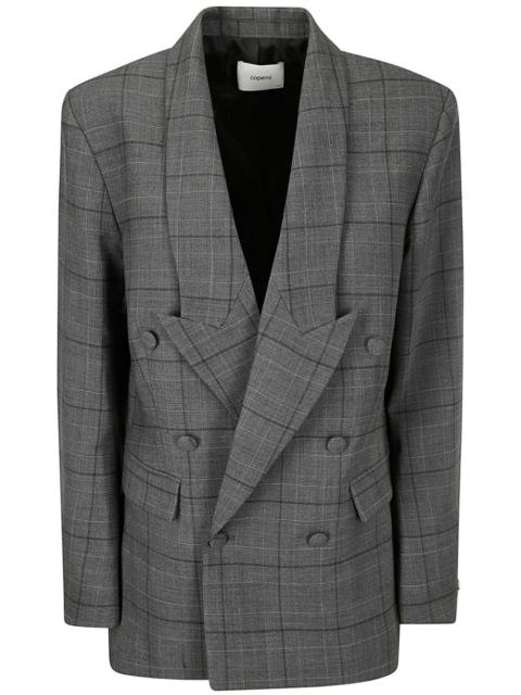 plaid-check pattern blazer