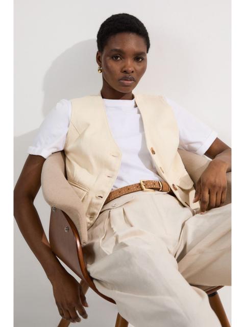 Denim Button Through Waistcoat