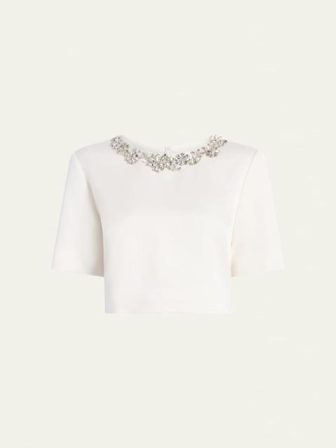 Adona Tumbling Flowers Crepe Crop Top